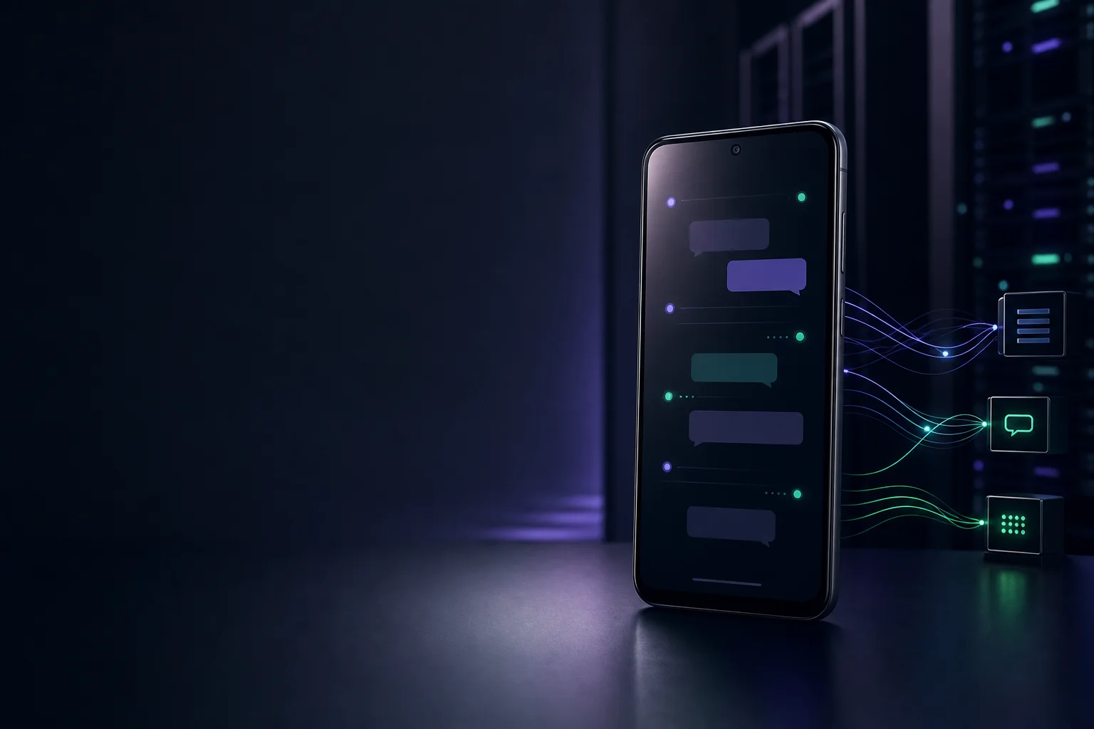 Telefon z Androidem połączony z prywatną bramką SMS